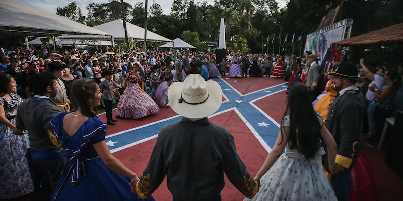 La festa confederata del 2016 che si è tenuta a Santa Barbara d'Oeste, vicino ad Americana (Mario Tama/Getty Images)