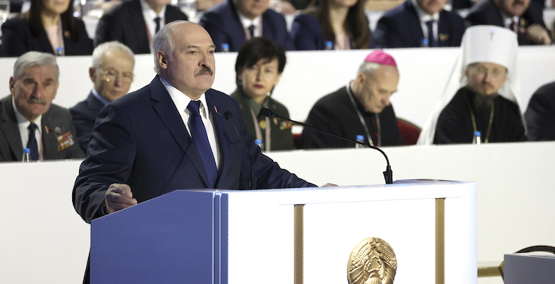 Alexander Lukashenko (Maxim Guchek/BelTA Pool Photo via AP)