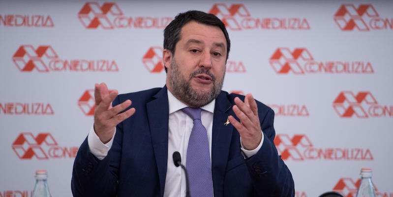 Il segretario della Lega, Matteo Salvini, Roma, 21 aprile 2021 (ANSA/ MAURIZIO BRAMBATTI)