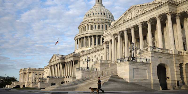 Il Congresso degli Stati Uniti a Washington, dove hanno sede la Camera e il Senato (Anna Moneymaker/Getty Images)