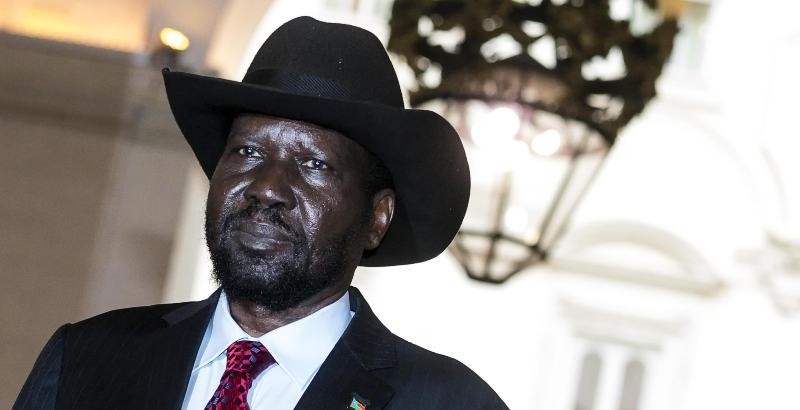 Il presidente del Sud Sudan, Salva Kiir, durante un incontro a Roma nel 2019 (ANSA/ Angelo Carconi)