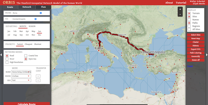 Il Google Maps per simulare un viaggio nell’Impero Romano
