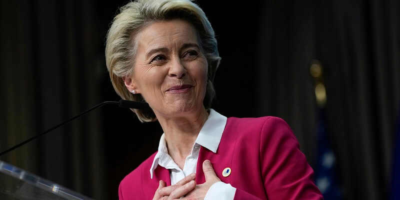 La presidente della Commissione Europea, Ursula von der Leyen (AP/Francisco Seco)