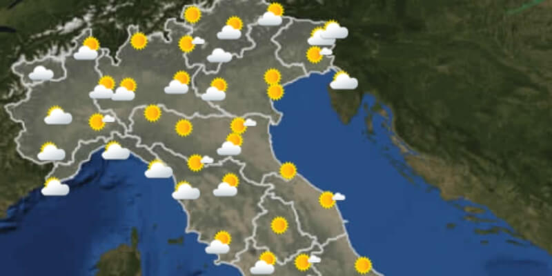 Le previsioni meteo per sabato 19 giugno