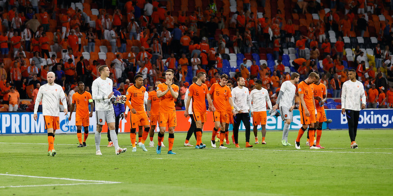 L'Olanda dopo la vittoria contro l'Ucraina (Koen van Weel - Pool/Getty Images)