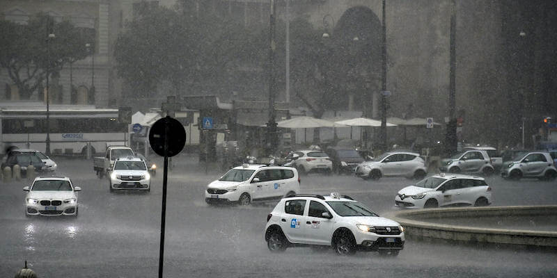 Alcune zone di Roma si sono allagate a causa di piogge molto intense