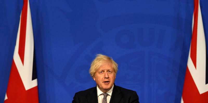 Il primo ministro del Regno Unito, Boris Johnson (Daniel Leal-Olivas/Pool Photo via AP)