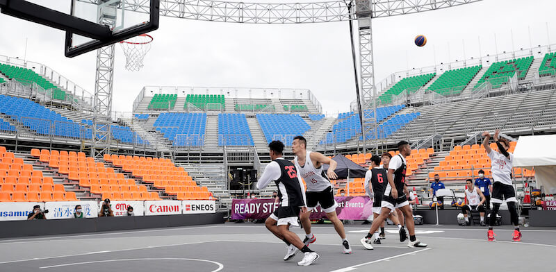Una partita di prova di basket 3x3 in vista delle Olimpiadi di Tokyo 2020 a Tokyo, Giappone - 16 maggio 2021 (Kiyoshi Ota/Getty Images)