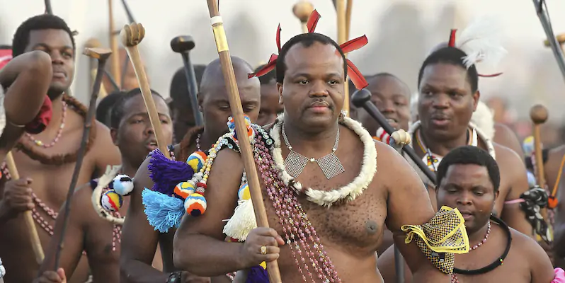 Re Mswati III a Mbabane, 3 settembre 2012 (AP Photo/Themba Hadebe, File)