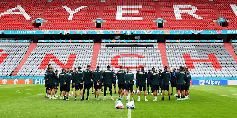 L'Italia in allenamento all'Allianz Arena di Monaco di Baviera (Claudio Villa/Getty Images)