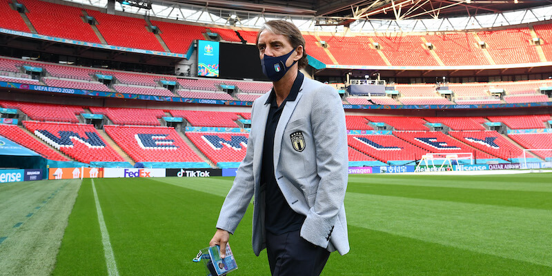 Roberto Mancini a Wembley, lo stadio della finale di Euro 2020 (Claudio Villa/Getty Images)