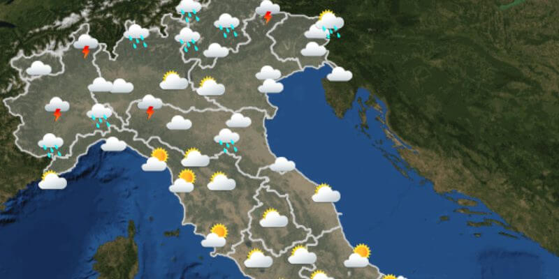 Le previsioni del tempo per domenica 4 luglio 2021 per il Nord Italia (Servizio meteorologico dell'Aeronautica militare)