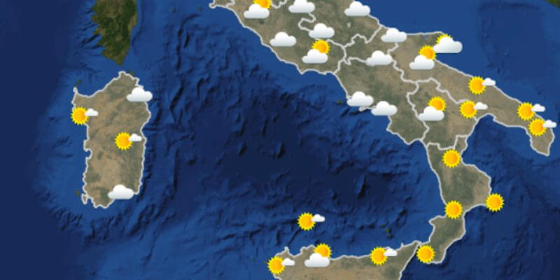 Le previsioni meteo per domenica 25 luglio