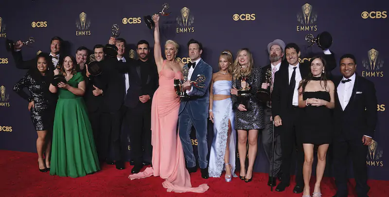 Il cast di Ted Lasso agli Emmy, Los Angeles, 19 settembre
 (AP Photo/Chris Pizzello)