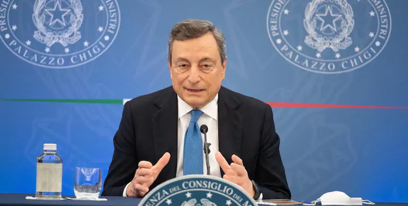 Mario Draghi, Roma, 24 novembre 2021 (EPA/FILIPPO ATTILI)