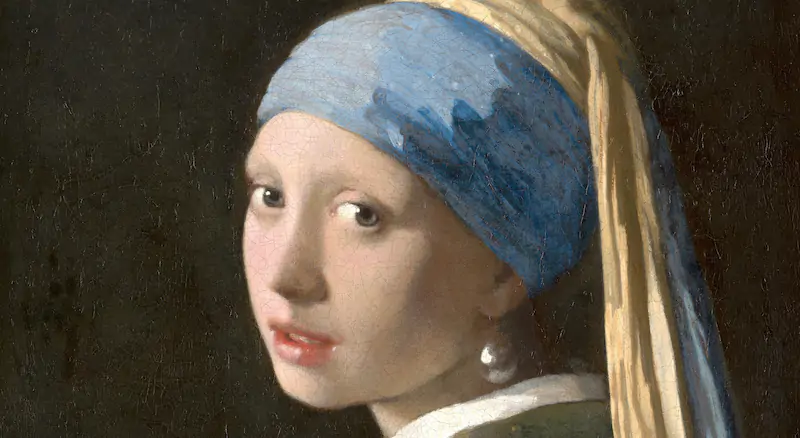Dettaglio di "Ragazza col turbante" o "Ragazza con l’orecchino di perla" | 1665-66 (Johannes Vermeer)