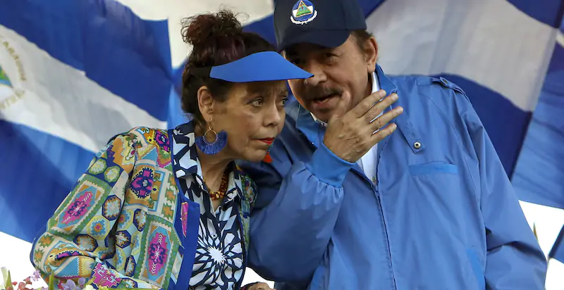 Daniel Ortega e sua moglie Rosario Murillo (AP Photo/Alfredo Zuniga, File)