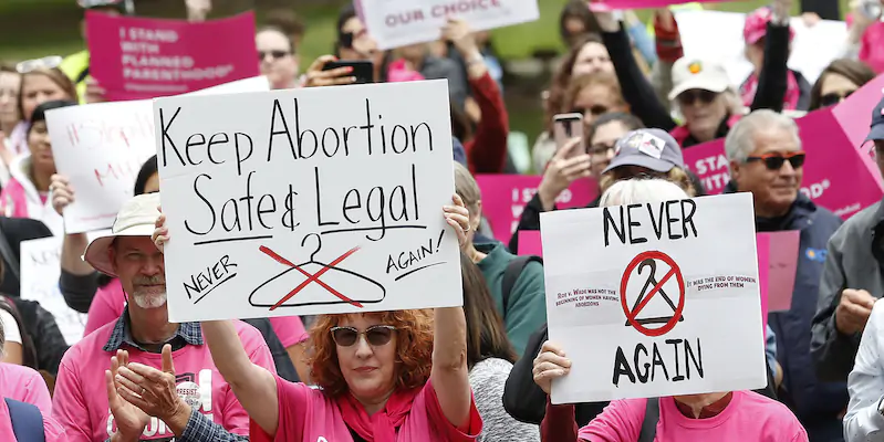 Manifestazione a sostegno del diritto all'aborto, Sacramento, California, 21 maggio 2019 (AP Photo/Rich Pedroncelli, File)