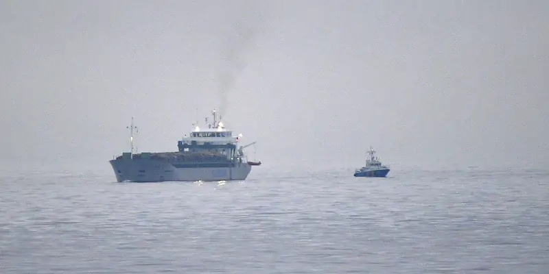 Una delle due navi da carico coinvolte nell'incidente (Johan Nilsson/TT via AP)