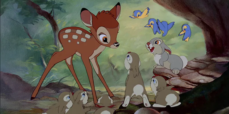 Una scena del film "Bambi" del 1942