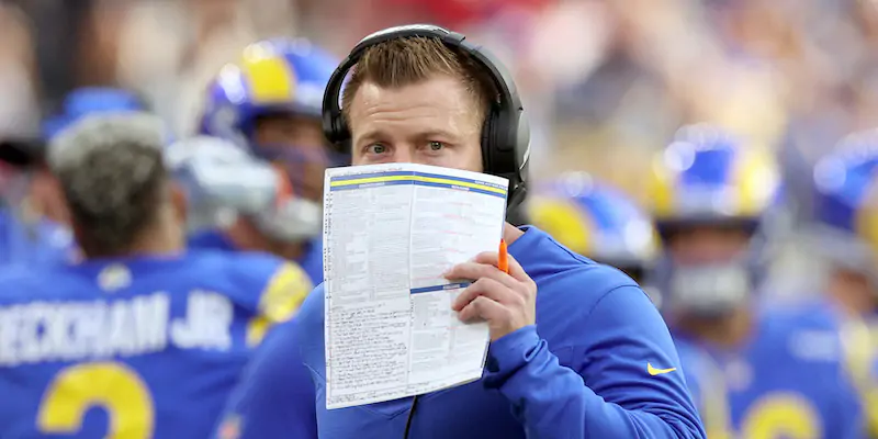 Sean McVay durante Los Angeles Rams-San Francisco 49ers (Harry How/Getty Images)