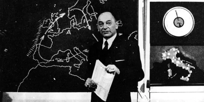 Il generale Edmondo Bernacca, per anni il meteorologo più famoso d'Italia (LaPresse/Publifoto)