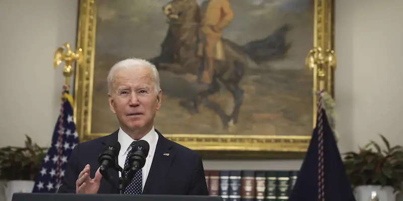 Il presidente degli Stati Uniti Joe Biden, 18 febbraio 2022 (Alex Wong/Getty Images)