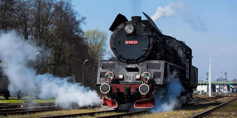 Uno dei treni con locomotiva a vapore sulla tratta Wolsztyn - Leszno in Polonia (EPA/ Marek Zakrzewski via ANSA)