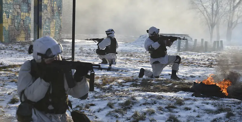 Un'esercitazione dell'esercito russo, svolta il 25 gennaio (Alexei Ivanov/Ministero della Difesa russo/via AP)