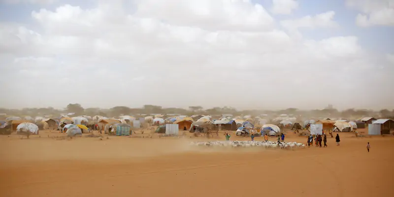 Un campo profughi a Dadaab, nell'est del Kenya, vicino al confine con la Somalia, il 7 agosto 2011 (AP Photo/Jerome Delay, File, La Presse)