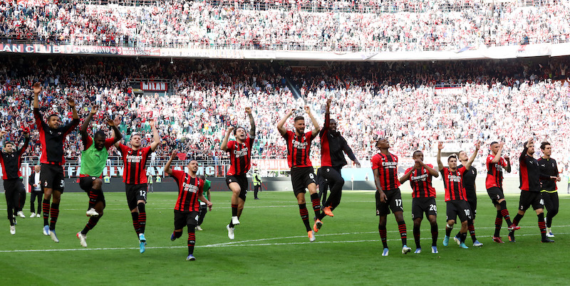 Il Milan dopo la vittoria contro la Fiorentina. (Marco Luzzani/Getty Images)