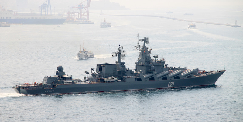 L'incrociatore "Moskva" nel 2014 (Can Merey/dpa/ANSA)