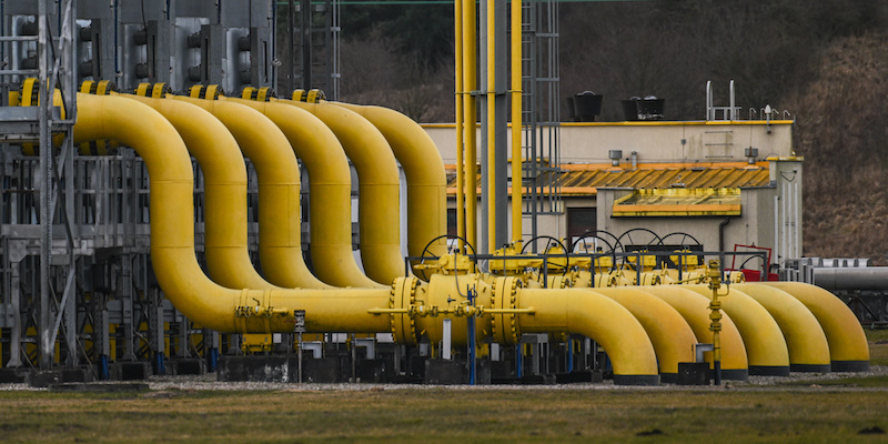 Parte di un impianto di trasmissione del gas naturale legato al gasdotto Yamal-Europe a Wloclawek, in Polonia, il 19 febbraio 2022 (Omar Marques/Getty Images)