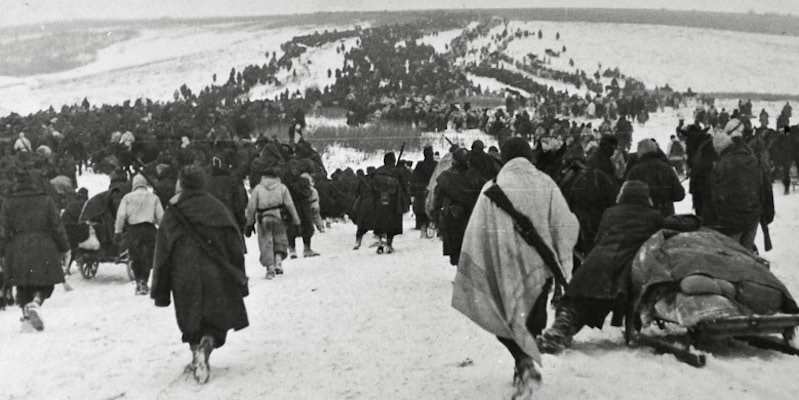 La ritirata degli alpini in Russia (Foto archivio Museo degli alpini)