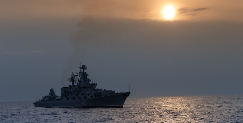L'incrociatore "Moskva" nel 2015 (Vadim Savitsky/Russian Defense Ministry Press Service via AP)