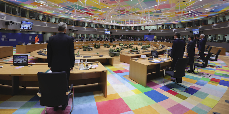 Una riunione del Consiglio Europeo a Bruxelles (AP Photo/Olivier Matthys, Pool)