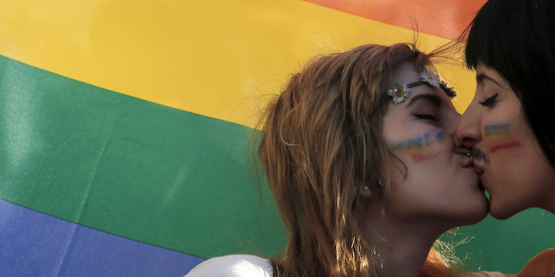 Un Gay Pride ad Atene, in Grecia (AP Photo/Petros Giannakouris, File)