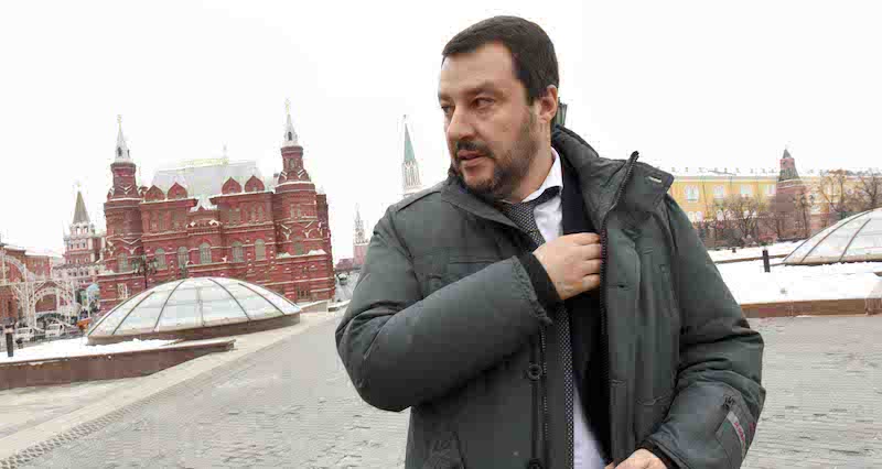 Matteo Salvini in visita a Mosca nel 2016 (Lapresse / Stefano Cavicchi)
