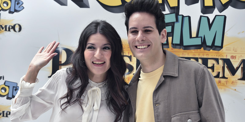 Sofia Scalia e Luigi Calagna al photocall del loro terzo film, "Me Contro Te - Persi Nel Tempo" il 20 dicembre 2021 a Roma (ANSA-DPA)