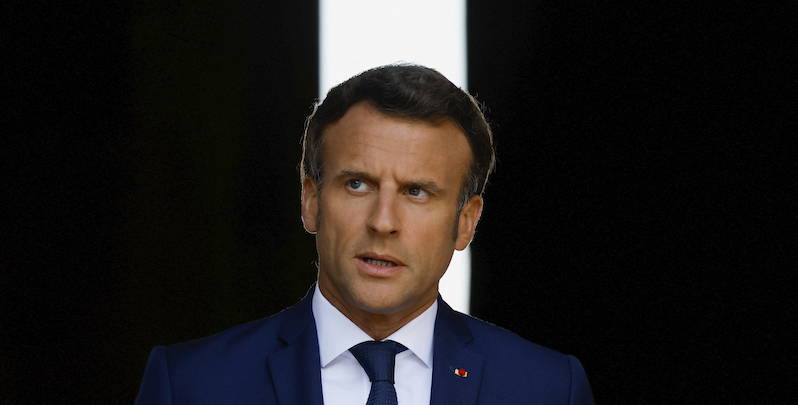 Emmanuel Macron, Parigi, 1 giugno 2022 (Christian Hartmann/Pool via AP)