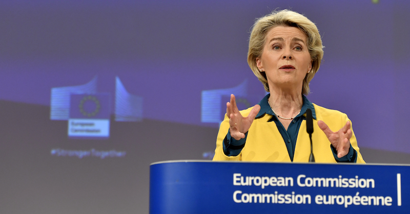 La presidente della Commissione Europea Ursula von der Leyen (AP Photo/Geert Vanden Wijngaert)