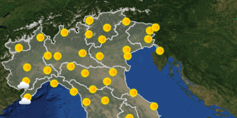 Le previsioni del tempo per lunedì 20 giugno
