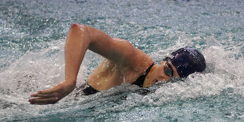 La nuotatrice americana Lia Thomas (AP Photo/John Bazemore)