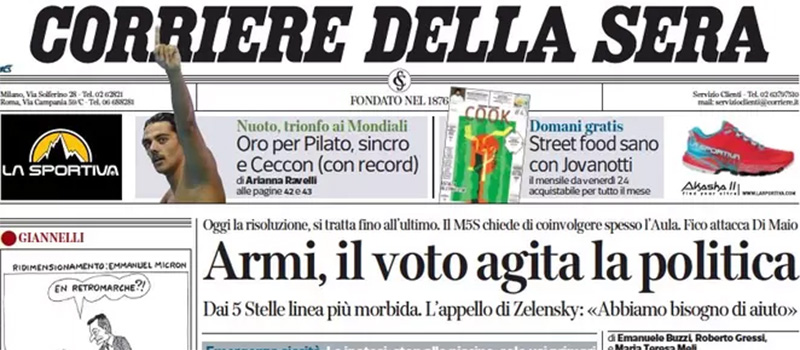 Le prime pagine di martedì 21 giugno 2022