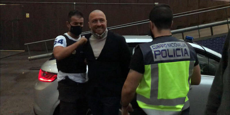L'arresto di Vittorio Raso a Barcellona, nel 2018 (ANSA)