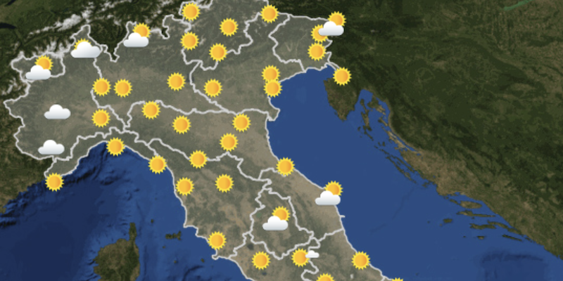 Le previsioni meteo per lunedì 27 giugno