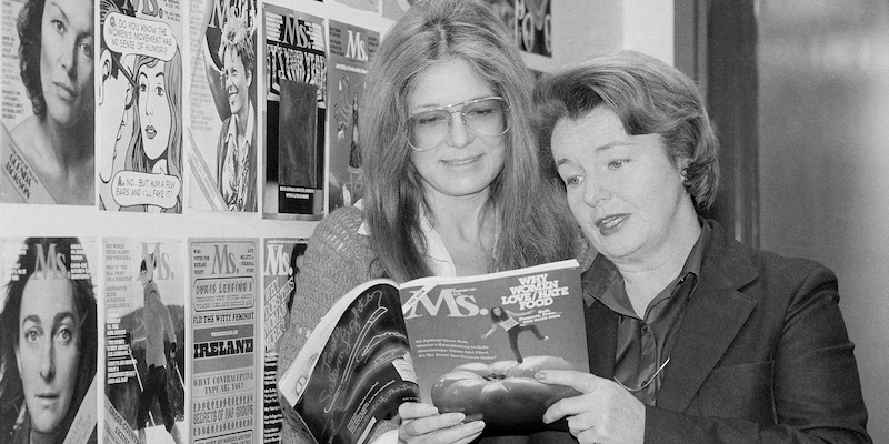 Gloria Steinem e Patricia Carbine, gennaio 1980. (AP Photo/Dave Pickoff)