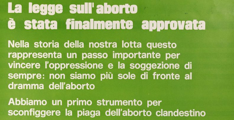 Una parte del manifesto dell'Unione delle Donne Italiane sull'approvazione della legge 194 del 1978 (UDI )
