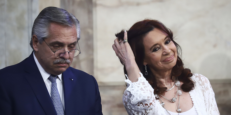 Il presidente dell'Argentina Alberto Fernández e la vicepresidente Cristina Fernández de Kirchner, Buenos Aires, 1 marzo 2022 (REUTERS/Matias Baglietto/Pool)