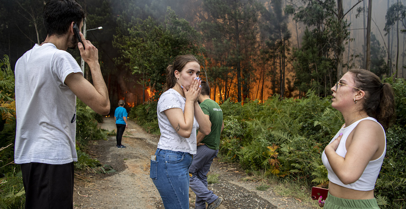 Un incendio a Albergaria a Velha, in Portogallo. (Octavio Passos/Getty Images)